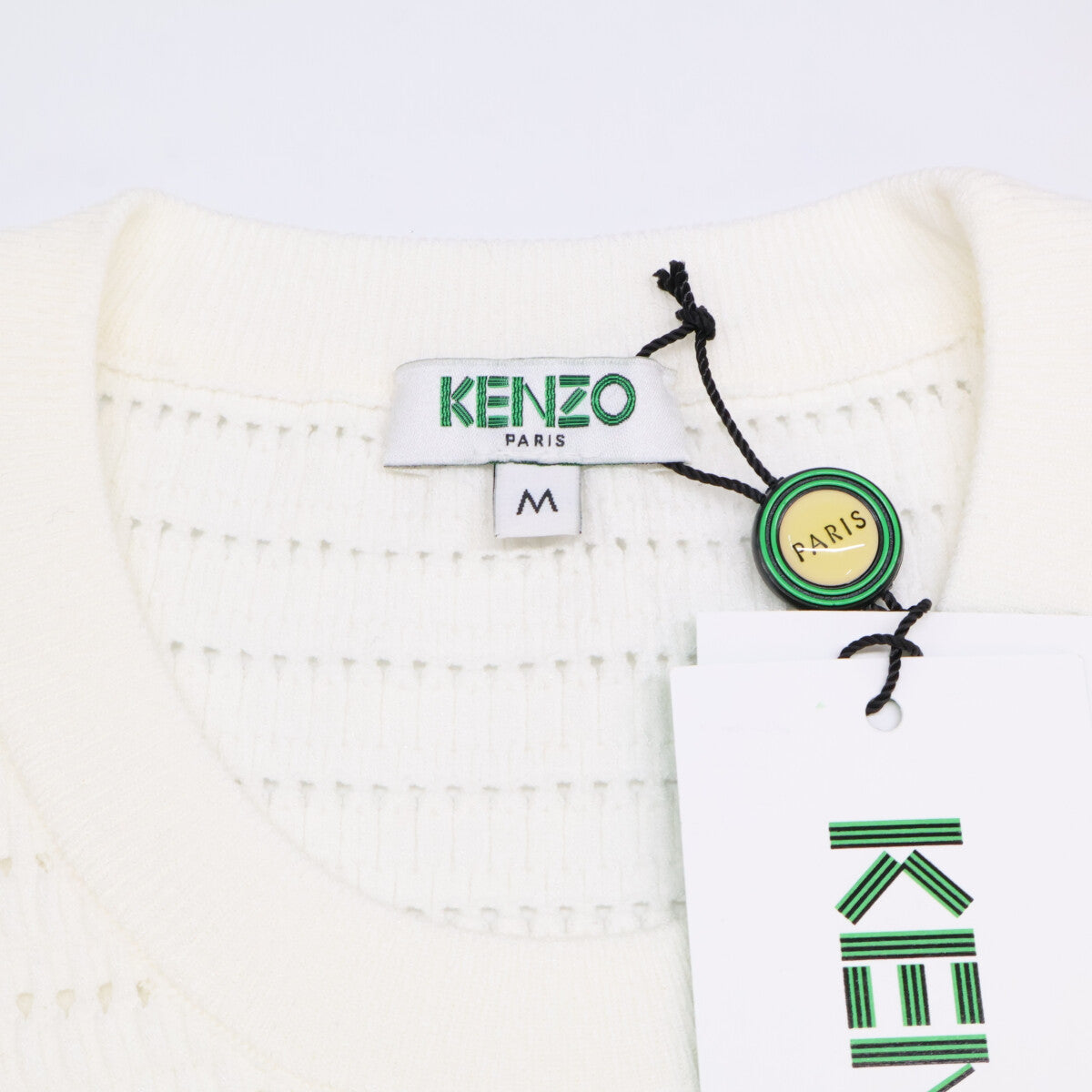 KENZO ケンゾー F952R0417842 ホワイト リブニット ドレスワンピース ワンピース
