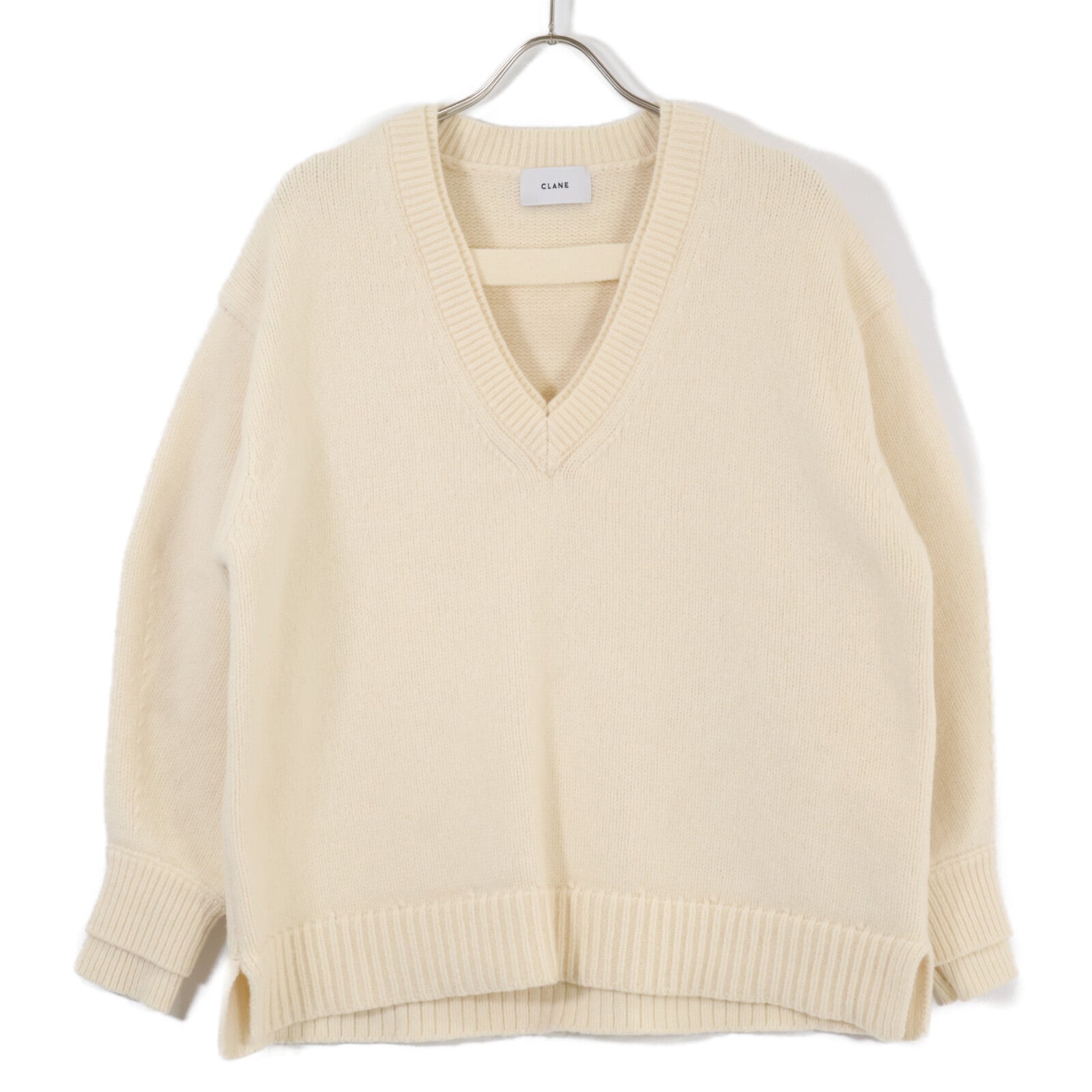 CLANE クラネ 17105-2442 24AW ベージュ 2WAY ネック オーバーニット トップス