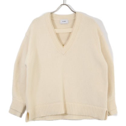 CLANE クラネ 17105-2442 24AW ベージュ 2WAY ネック オーバーニット トップス