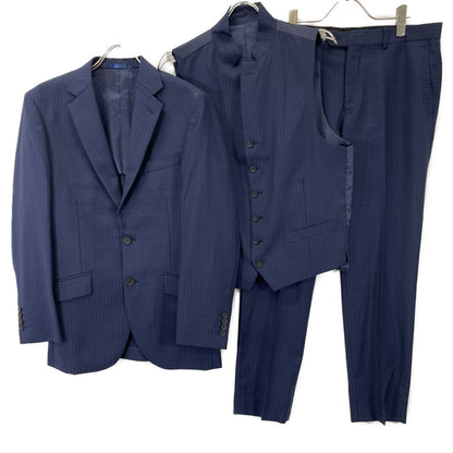 4024283051 Navy All-Over Pattern 3-Piece Suit Set, Suit Set-up, L, Men's