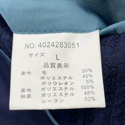 4024283051 Navy All-Over Pattern 3-Piece Suit Set, Suit Set-up, L, Men's