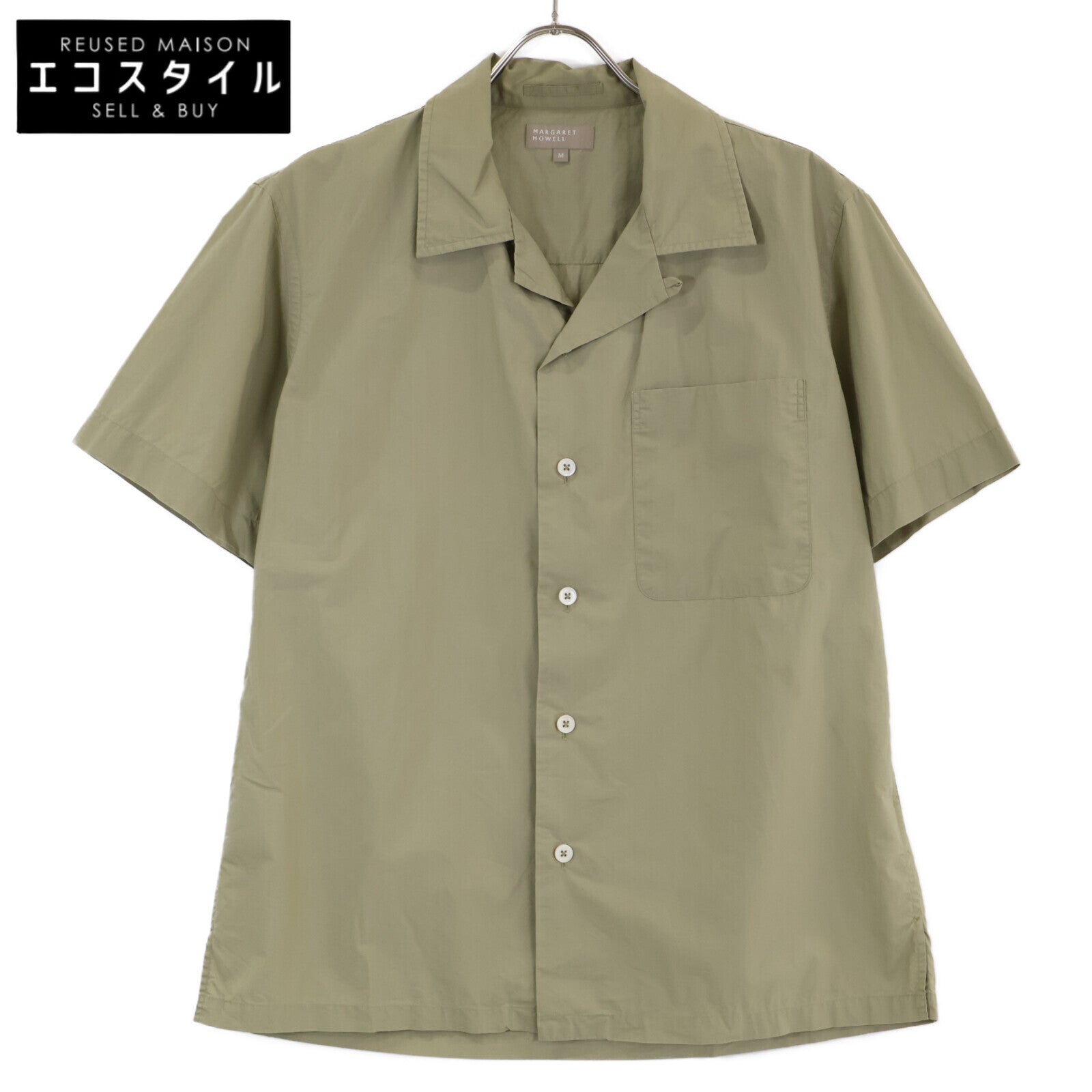 579-8150060 Cotton Open-Collar Short-Sleeve Shirt/Top M Women's