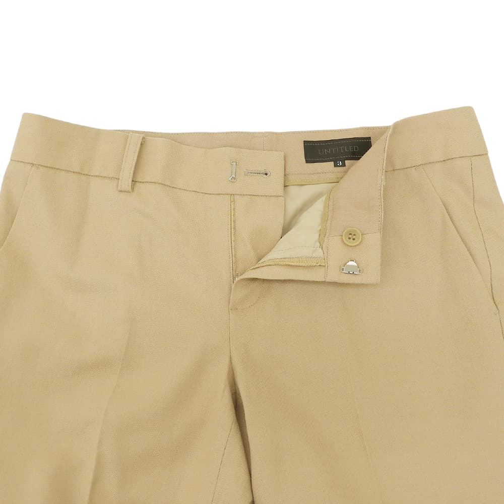 Unused Wool Center Press Slacks Bottoms Women's Beige 3 Bottoms 3 Women's