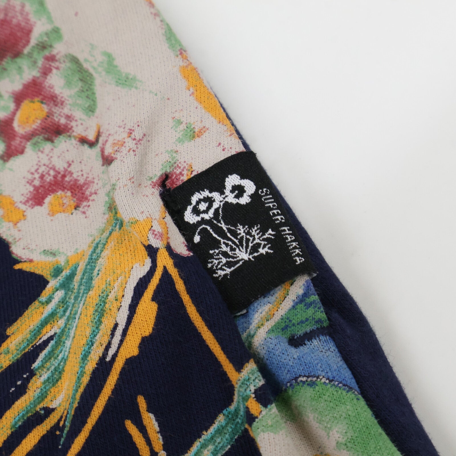 Navy Floral Pompom Print Mini Fleece Flare Long Skirt Skirt No Indication Ladies