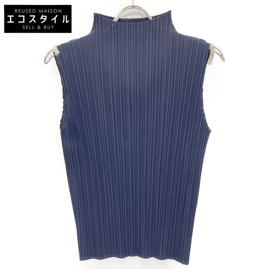 PLEATS PLEASE プリーツプリーズ PP55-JK902 ネイビー BEIGE TOP ノースリーブ トップス