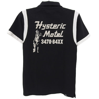 HYSTERIC GLAMOUR HYSTERIC MOTEL Polo Shirt Top Men's Black x White S 02241CH05 Tops