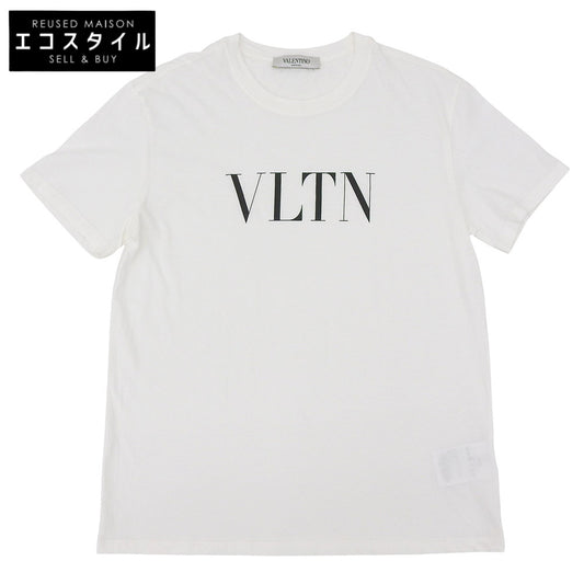 VALENTINO ヴァレンティノ 美品 ロゴ コットン Tシャツ トップス レディース 白 ホワイト XS SB3MG07D3V6 トップス