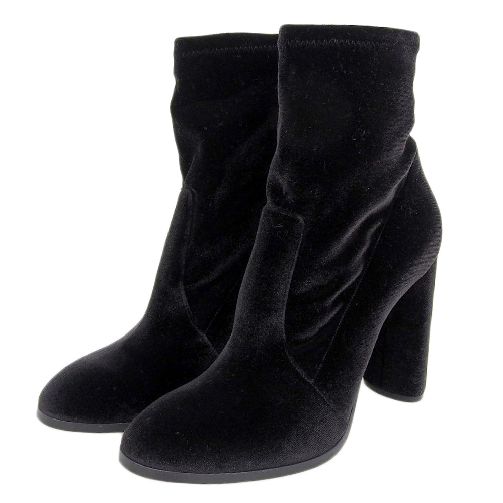 CASADEI Beautiful Velvet Short Boots Women's Black 37 Shoes