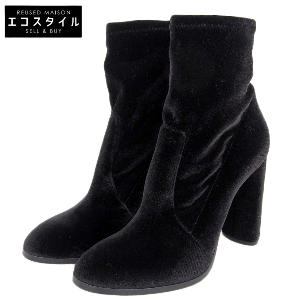 CASADEI Beautiful Velvet Short Boots Women's Black 37 Shoes