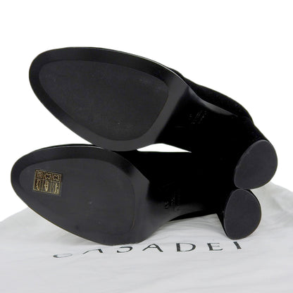 CASADEI Beautiful Velvet Short Boots Women's Black 37 Shoes