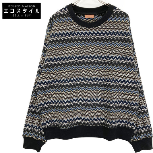 MISSONI ミッソーニ 24年 US24WW02 ジグザグ柄コットンクルーネックスウェットシャツ トップス
