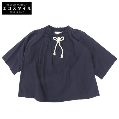 美品 褶皱 棉质 女式衬衫 上衣 海军蓝 32 J40NC0103 23年 上衣 32 女式