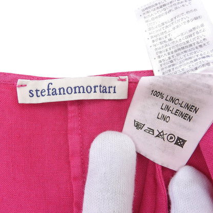 stefanomortari ステファノモルタリ 美品 リネン フレアワンピース レディース ピンク 38 ワンピース