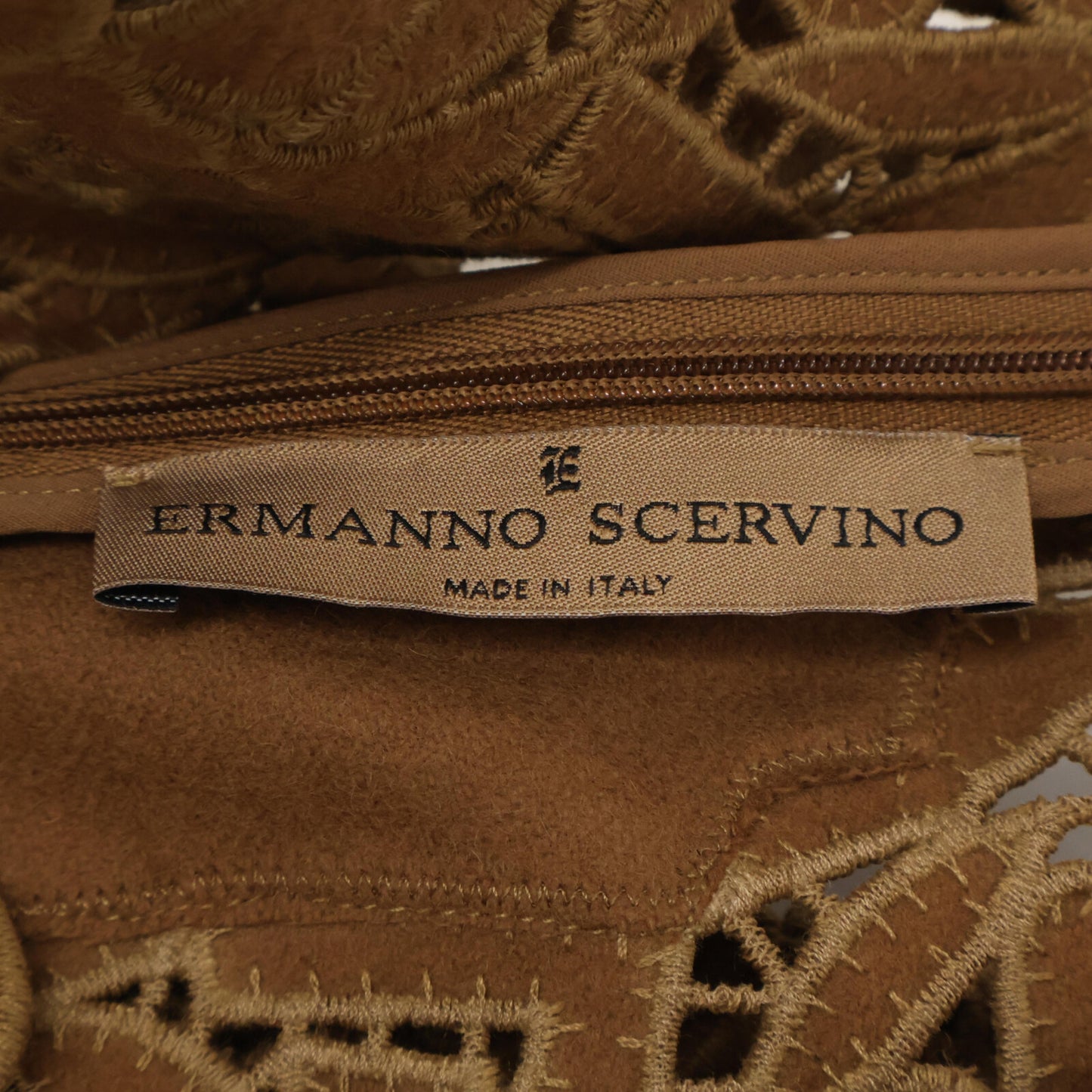 ERMANNO SCERVINO 艾尔曼诺谢尔维诺 极美品 EE9811139 羊毛羊绒镂空蕾丝无袖连衣裙