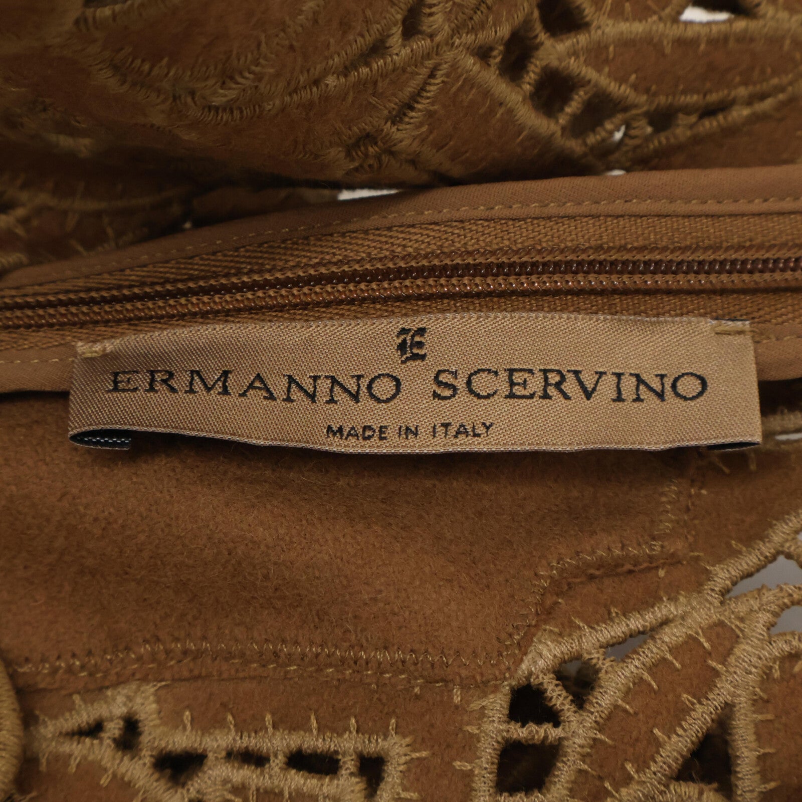 ERMANNO SCERVINO 艾尔曼诺谢尔维诺 极美品 EE9811139 羊毛羊绒镂空蕾丝无袖连衣裙