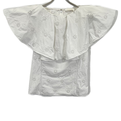 CHLOE Chloe CHC23SHT2748110136 White Cotton Ruffle Blouse Top