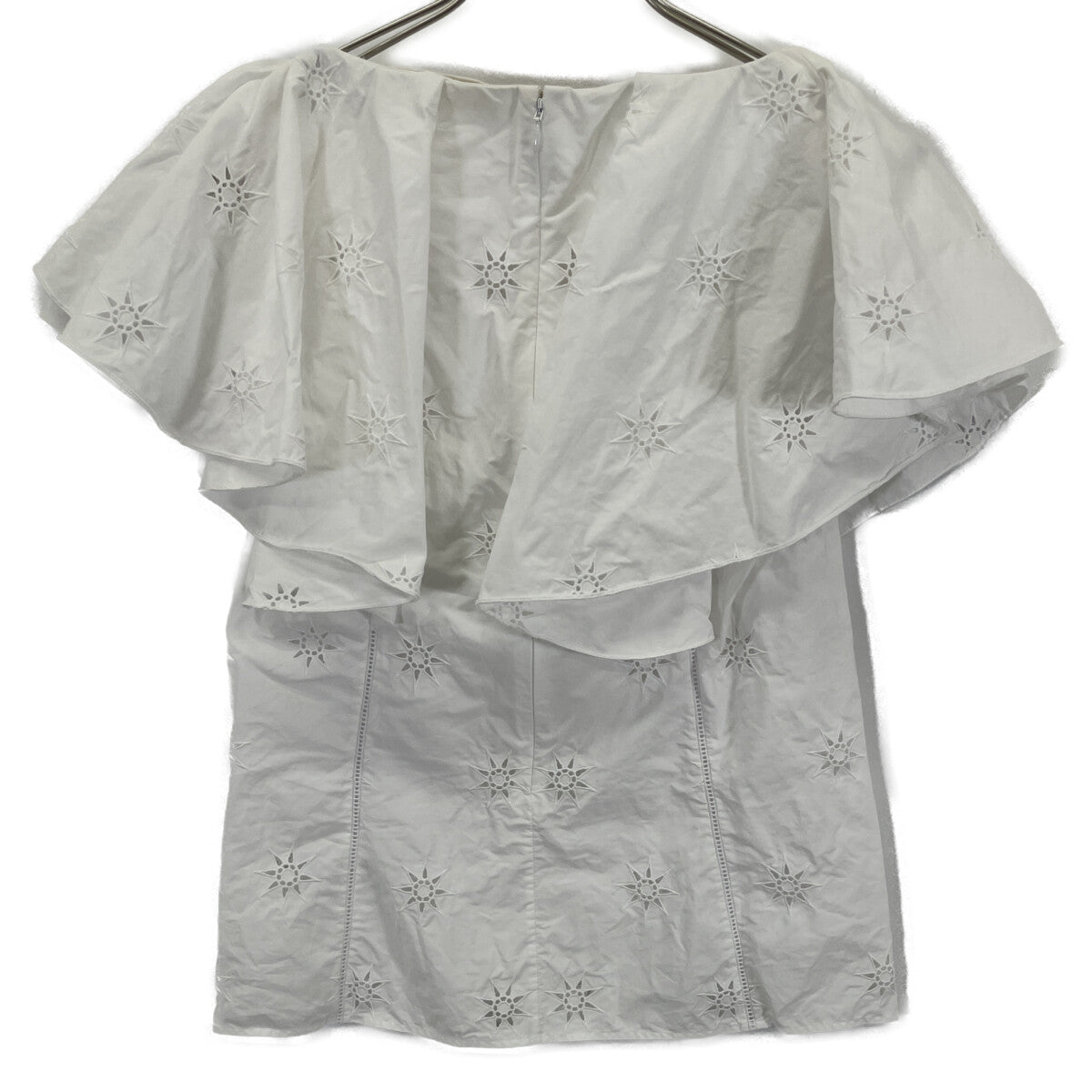 CHLOE Chloe CHC23SHT2748110136 White Cotton Ruffle Blouse Top