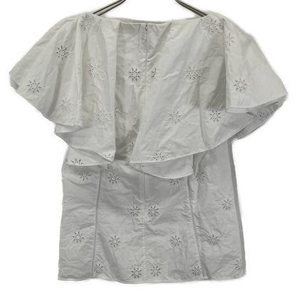CHLOE Chloe CHC23SHT2748110136 White Cotton Ruffle Blouse Top