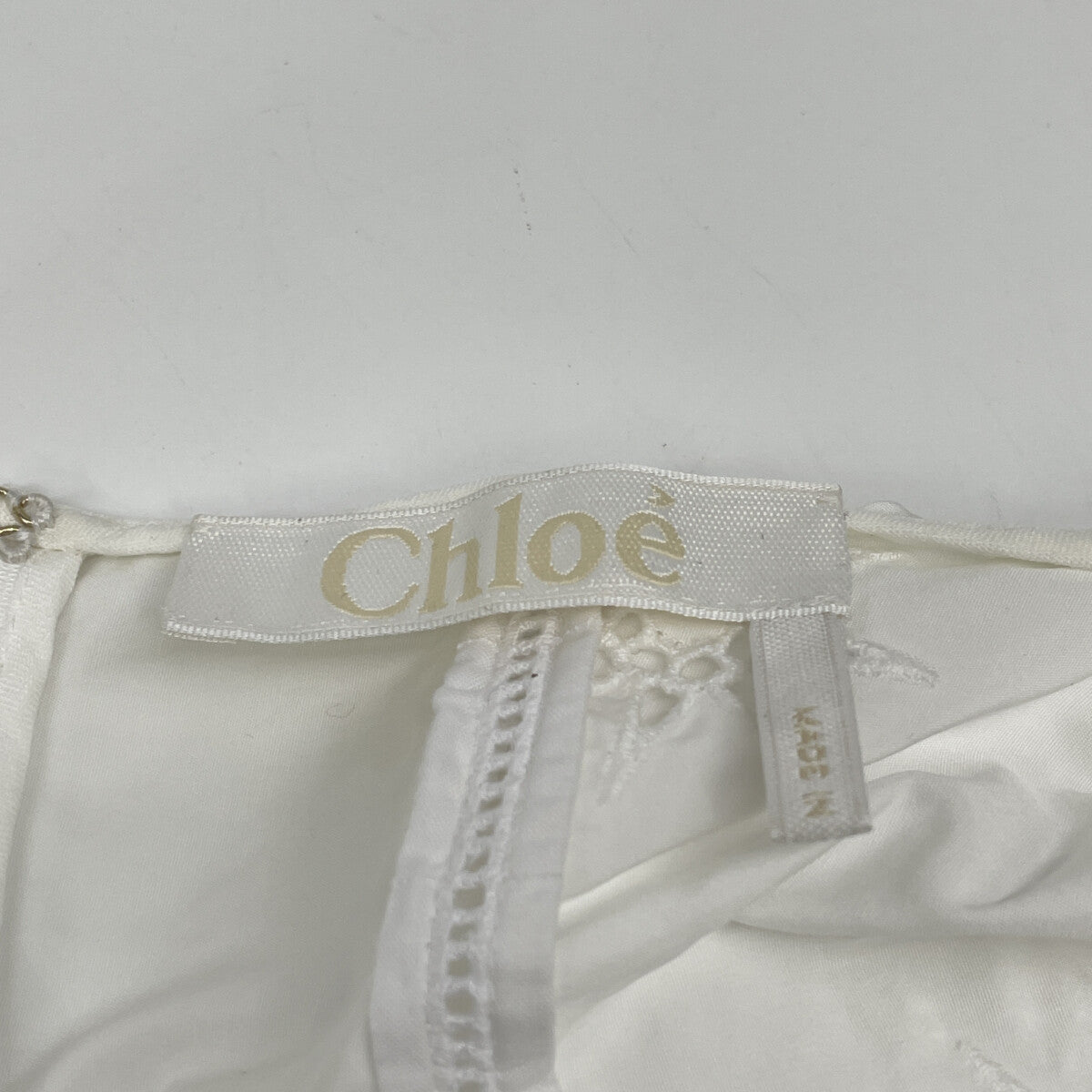 CHLOE Chloe CHC23SHT2748110136 White Cotton Ruffle Blouse Top