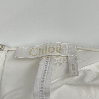 CHLOE Chloe CHC23SHT2748110136 White Cotton Ruffle Blouse Top
