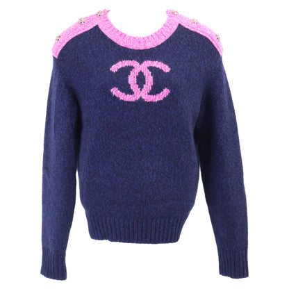 CHANEL シャネル 【美品/国内正規】P73911K10586 ココマーク カシミヤ100％ ニットセーター/ トップス