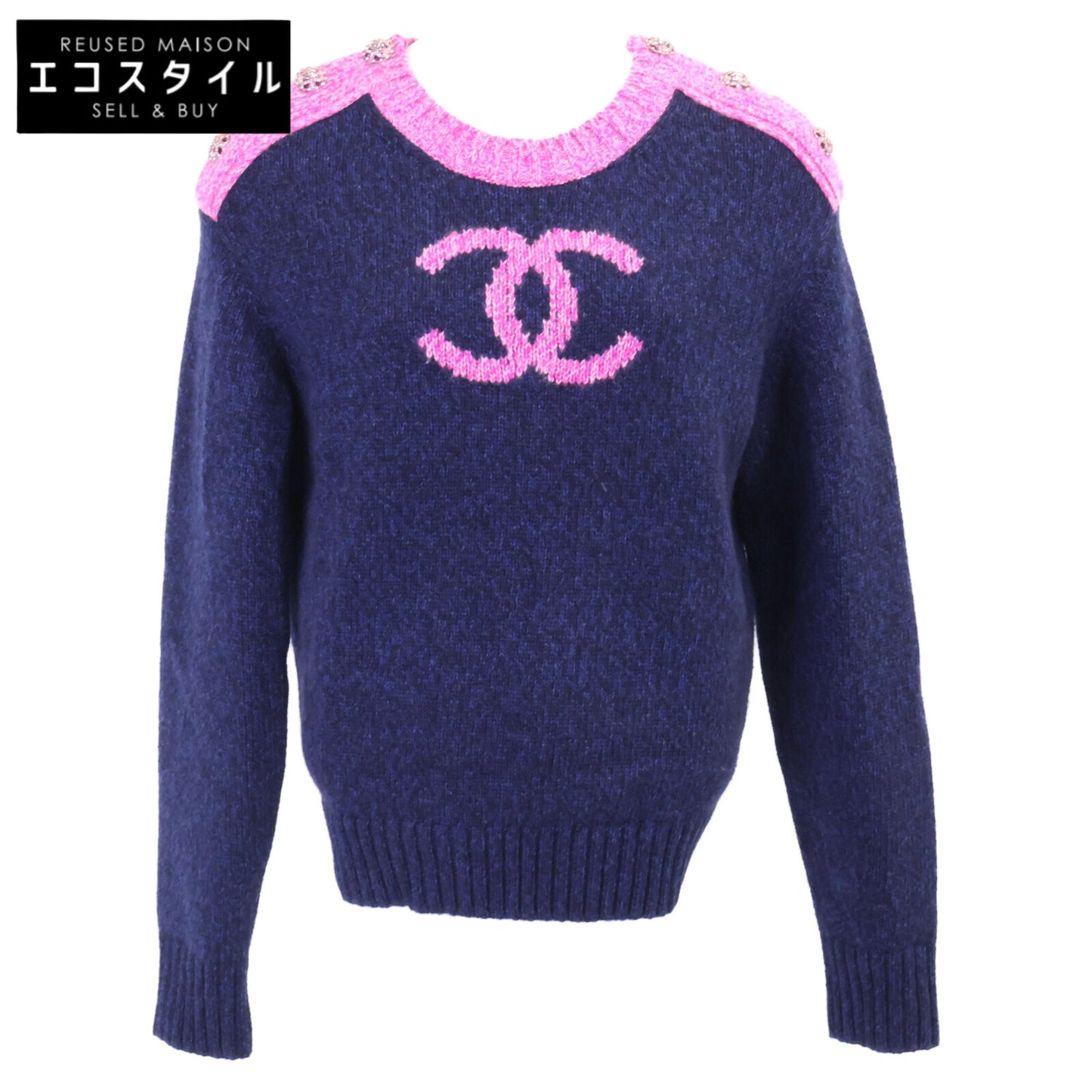 CHANEL シャネル 【美品/国内正規】P73911K10586 ココマーク カシミヤ100％ ニットセーター/ トップス