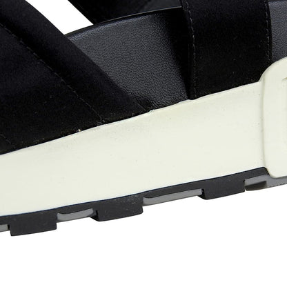Sergio Rossi SR Crystal Satin Sandals Women's Black 38 A83910 Shoes - Like New