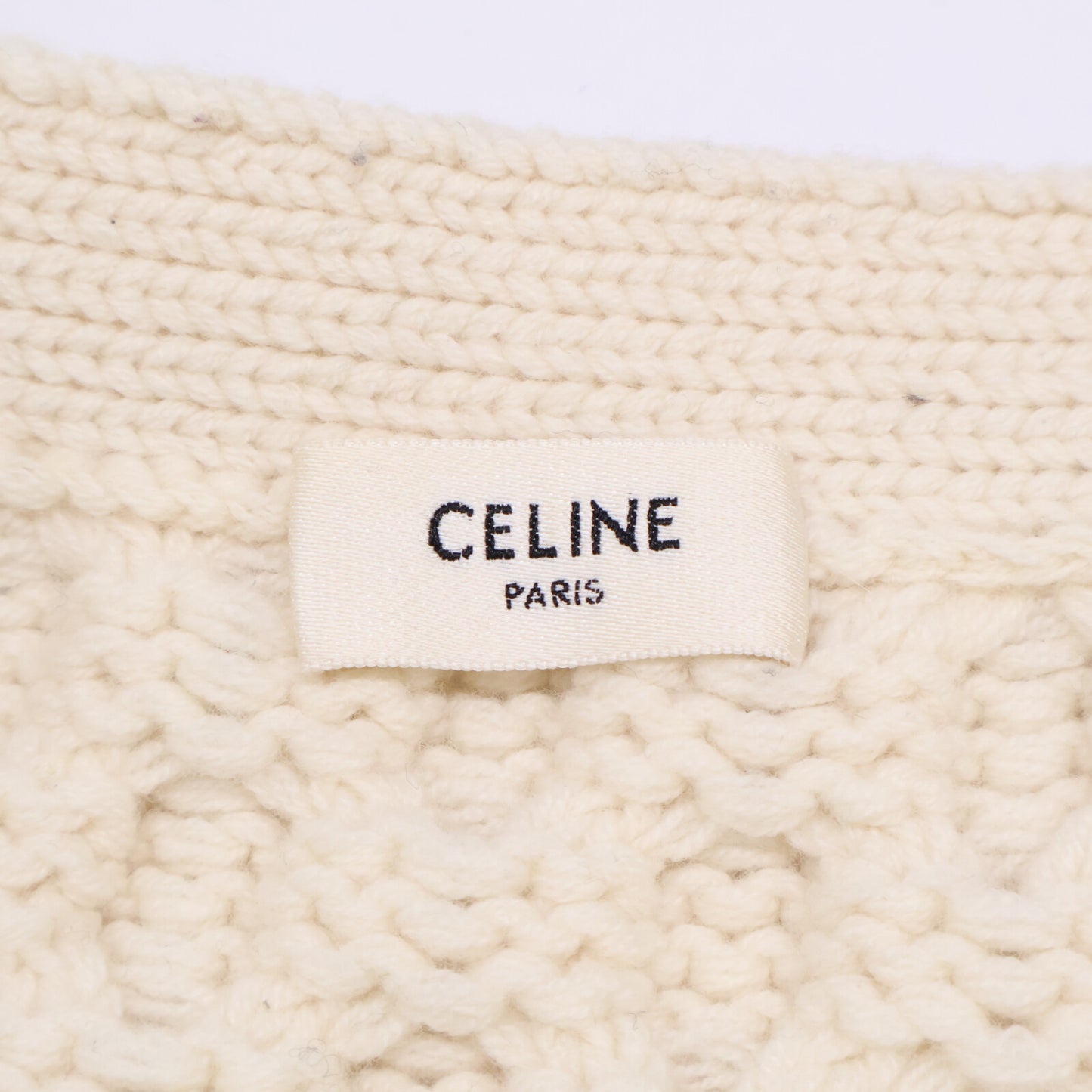 CELINE 思琳 【美品/国内正品】2A551374D 核桃扣 羊毛羊绒混纺绞花针织开衫/上衣