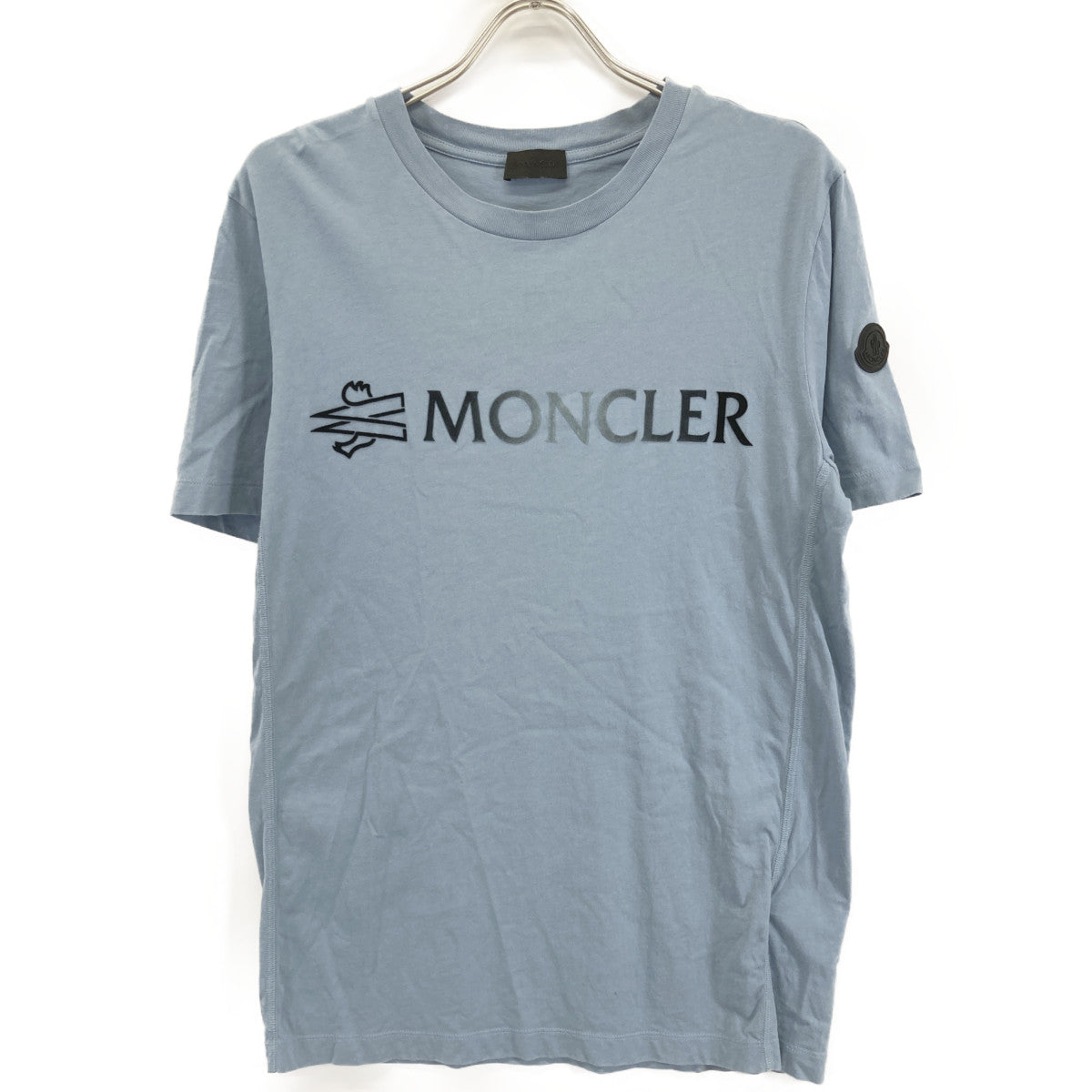 MONCLER Light Blue 22 Logo Short Sleeve T-Shirt Top
