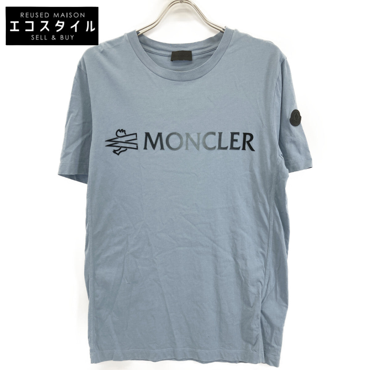 MONCLER Light Blue 22 Logo Short Sleeve T-Shirt Top