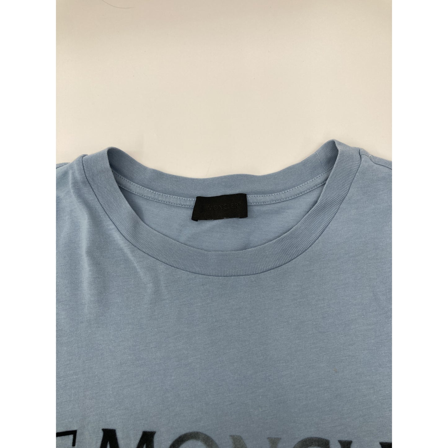MONCLER Light Blue 22 Logo Short Sleeve T-Shirt Top