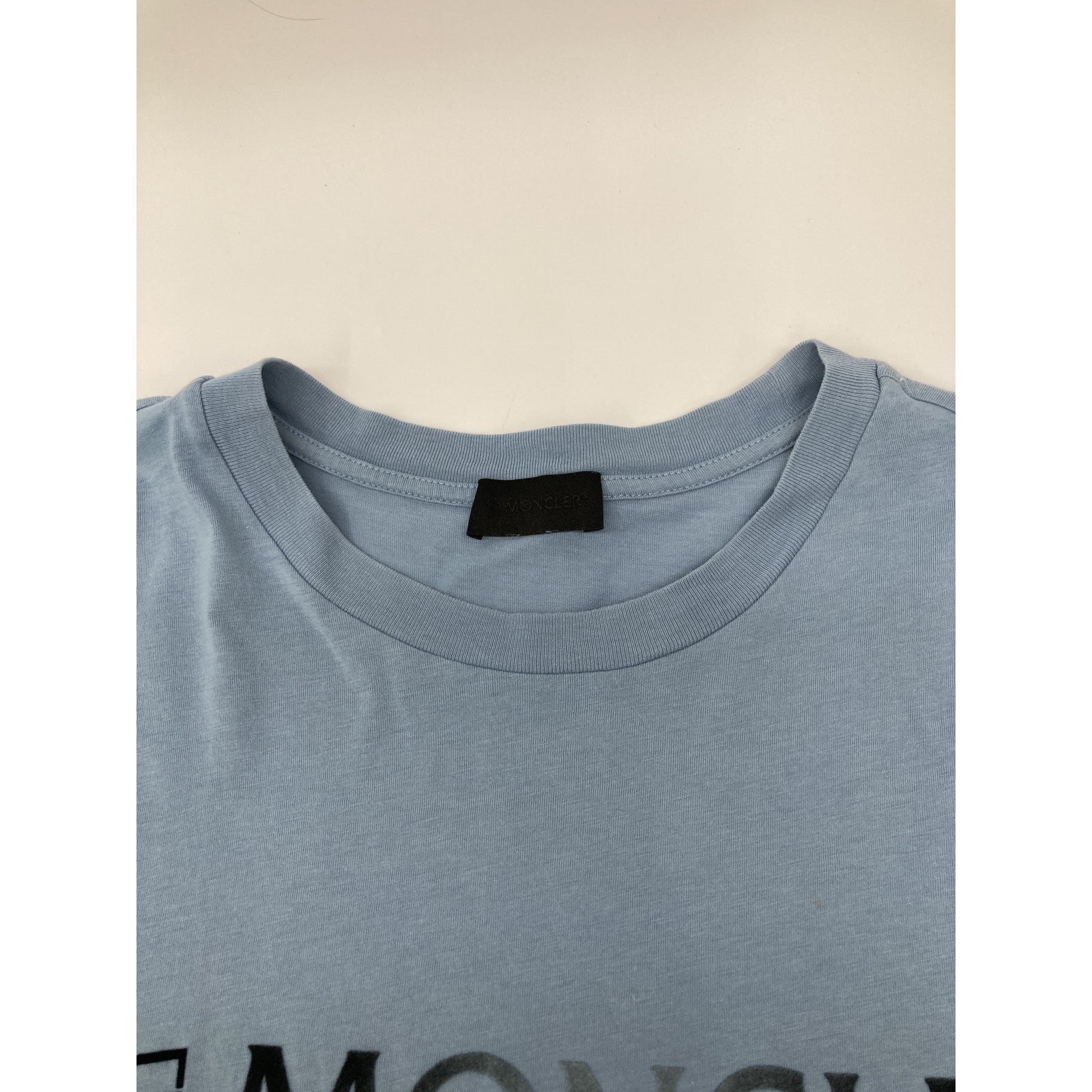 MONCLER Light Blue 22 Logo Short Sleeve T-Shirt Top