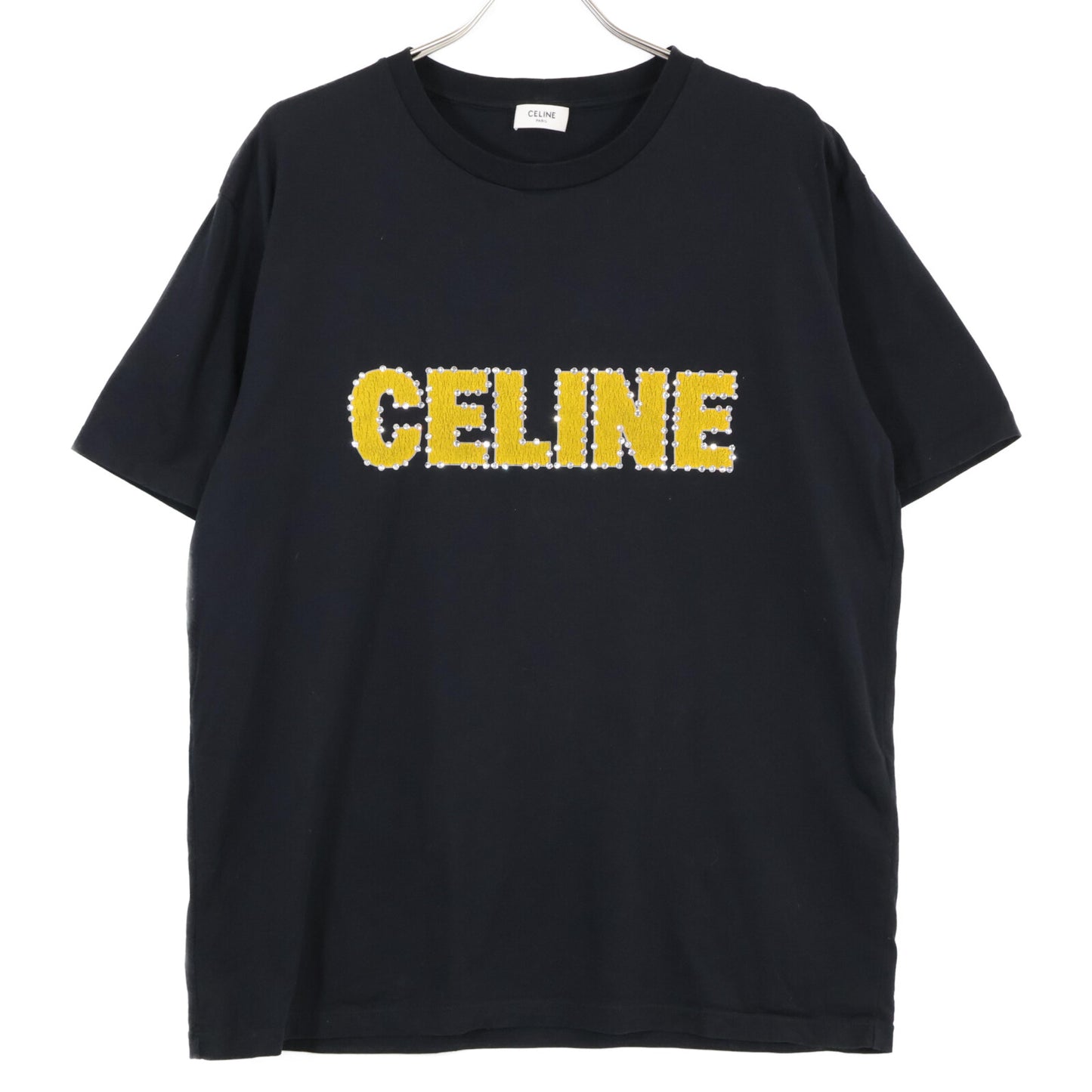 CELINE 赛琳 2X15M671Q 黑色 裂纹徽标水钻设计T恤 上衣