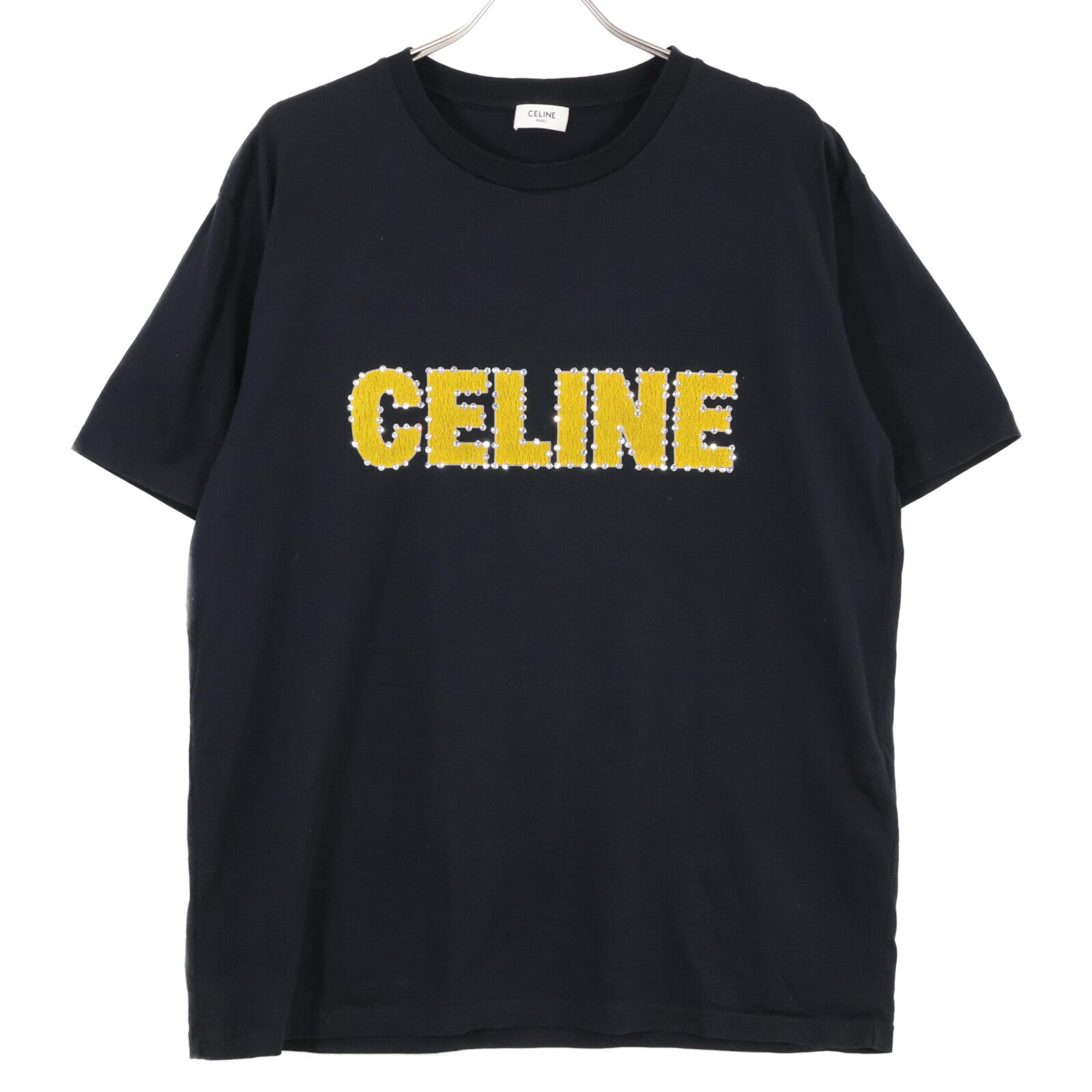CELINE 赛琳 2X15M671Q 黑色 裂纹徽标水钻设计T恤 上衣