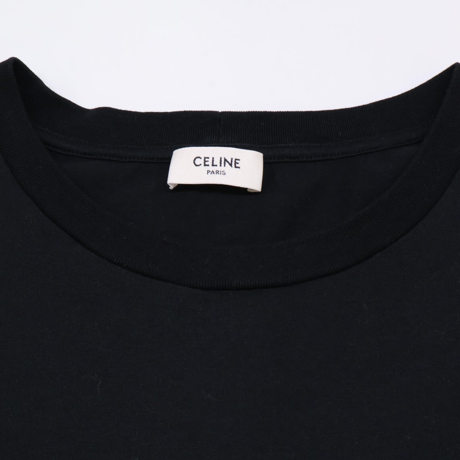 CELINE セリーヌ 2X15M671Q ブラック クラックロゴストーンデザインTシャツ トップス