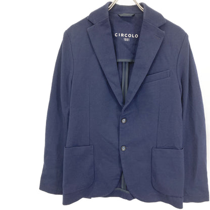 CIRCOLO1901 CN2868 Navy Stretch Shadow Stripe Unlined Jacket 46 Men's