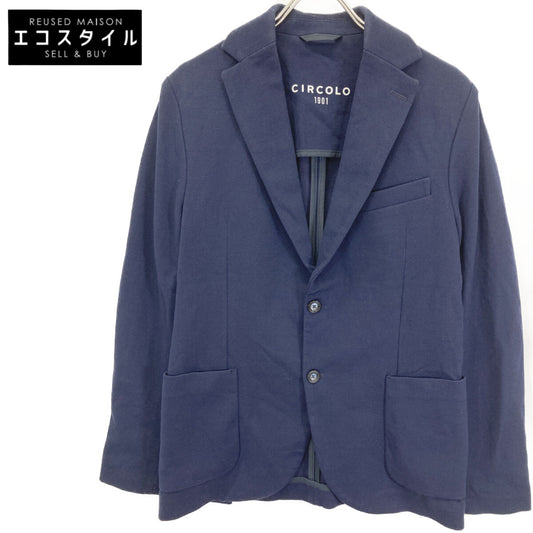 CIRCOLO1901 CN2868 Navy Stretch Shadow Stripe Unlined Jacket 46 Men's