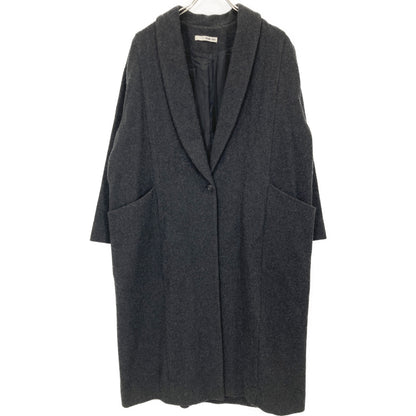 evam eva E223T205 22AW Charcoal Wool Tweed Coat