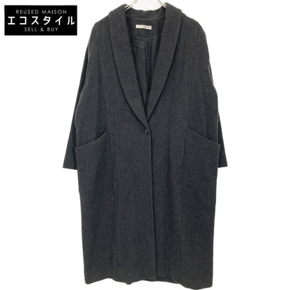 evam eva E223T205 22AW Charcoal Wool Tweed Coat