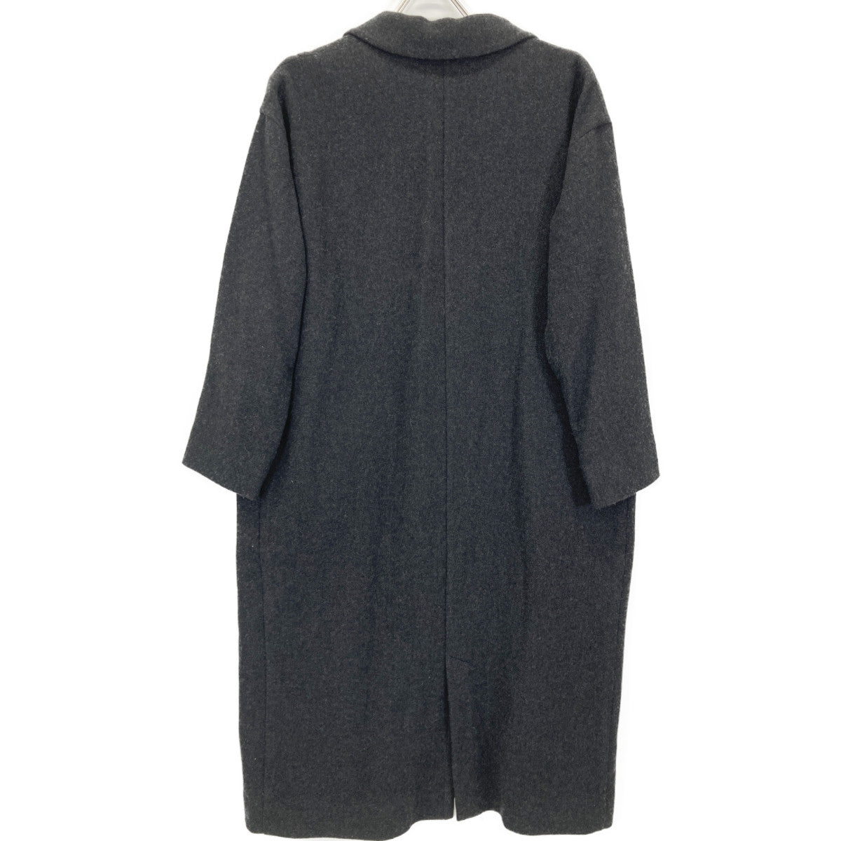 evam eva E223T205 22AW Charcoal Wool Tweed Coat