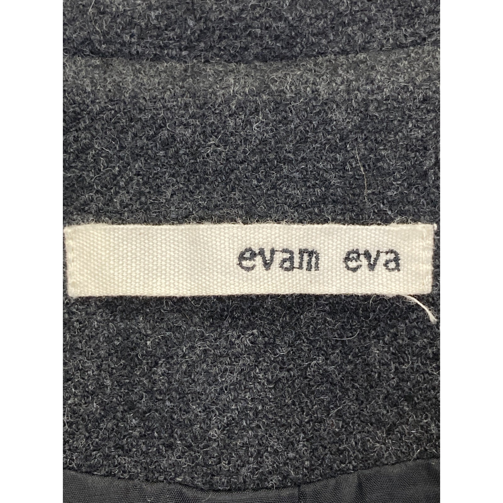 evam eva E223T205 22AW Charcoal Wool Tweed Coat