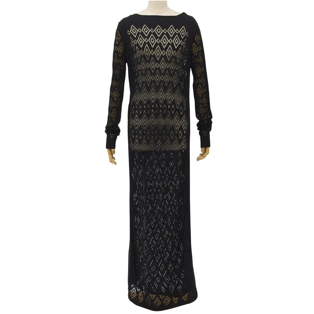 Like New IBISCUS Cotton Lace One-Piece Dress Top Women's Black 42 Dress 42 Women's