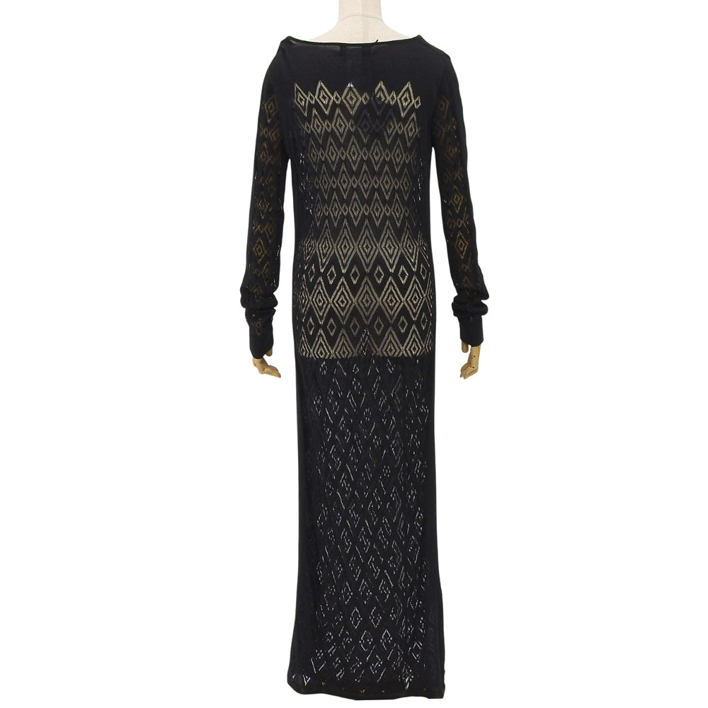 Like New IBISCUS Cotton Lace One-Piece Dress Top Women's Black 42 Dress 42 Women's