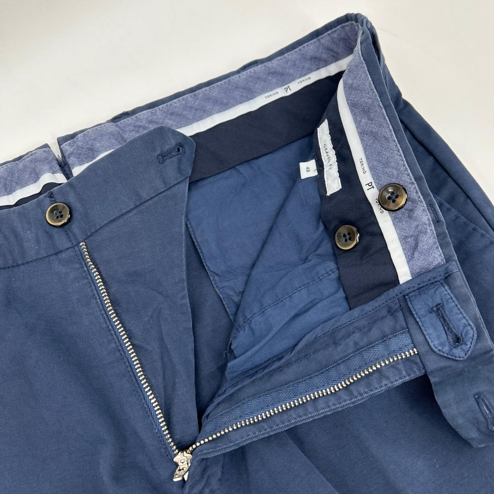 Navy Cotton Casual Pants Bottoms 48 Men's