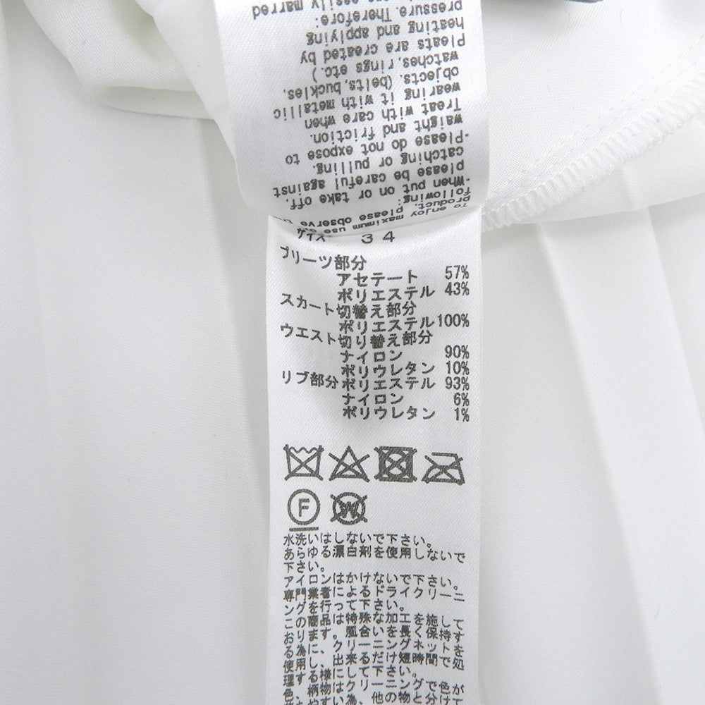 Beautiful Pleated Skirt Dress for Women, White, Size 34, TP12-FG214, 21AW Skirt, Size 34, for Women