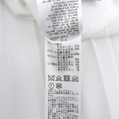 Beautiful Pleated Skirt Dress for Women, White, Size 34, TP12-FG214, 21AW Skirt, Size 34, for Women