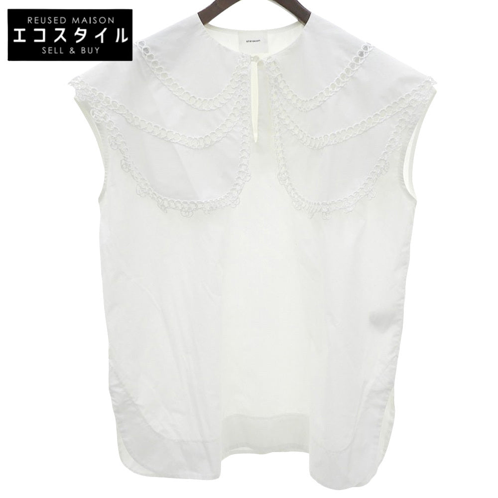 shirocon Shirokon [Beautiful Condition] Loop Embroidery Sailor Blouse Top Women's White 38 SC2121-007SM-4 Top