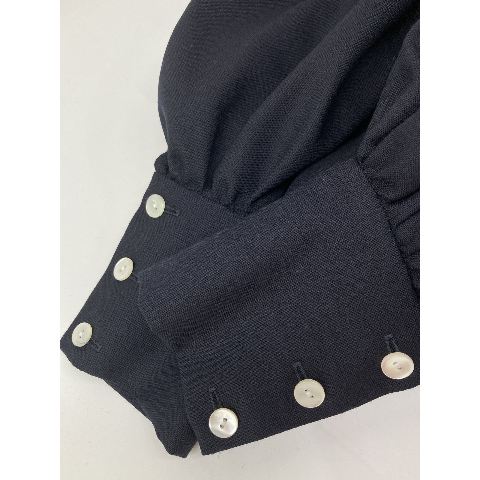 Navy 22 Wool Volume Sleeve Dress One-Piece 36 Ladies