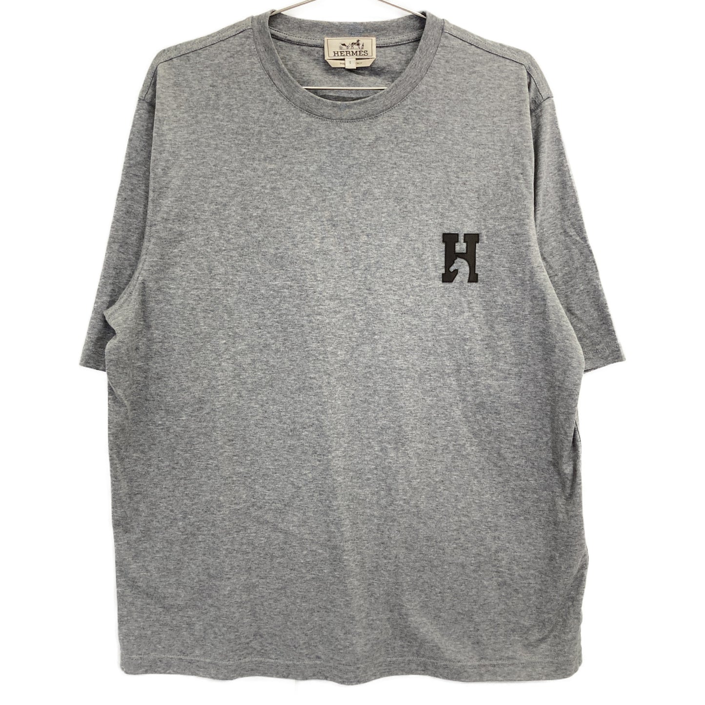 HERMES 【美品/国内正規】H567810HA H Cheval Leather Logo Patch Short Sleeve T-Shirt/Top