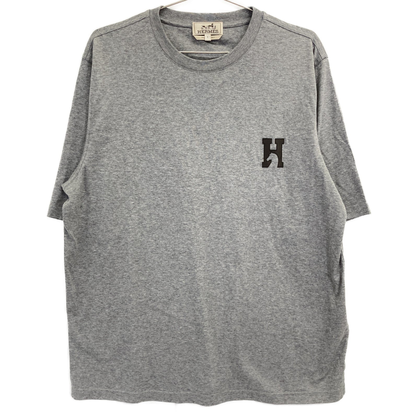 HERMES 【美品/国内正規】H567810HA H Cheval Leather Logo Patch Short Sleeve T-Shirt/Top